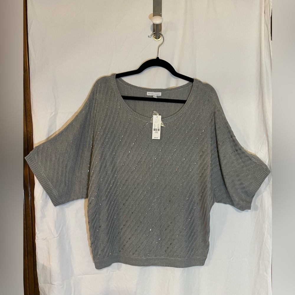 NY & Co gray sparkly sweater size Large